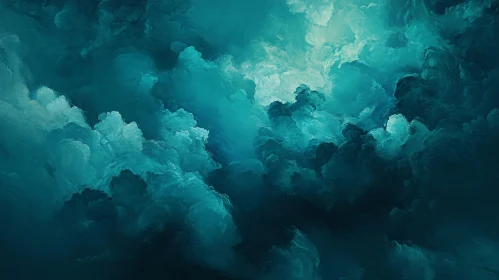 Turquoise Abstract Cloudscape