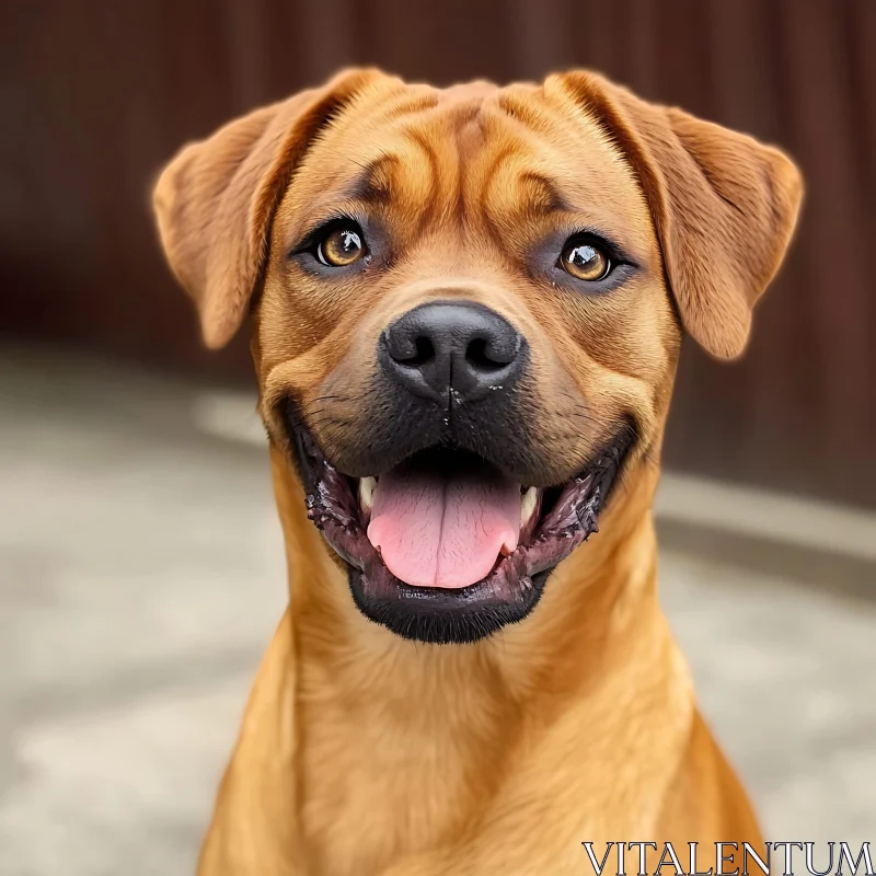 Happy Golden Brown Dog with Bright Smile AI Image