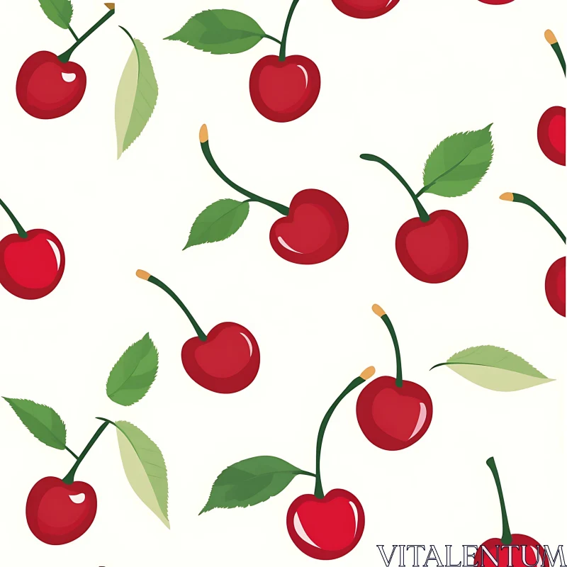 Seamless Cherry Design for Backgrounds AI Image