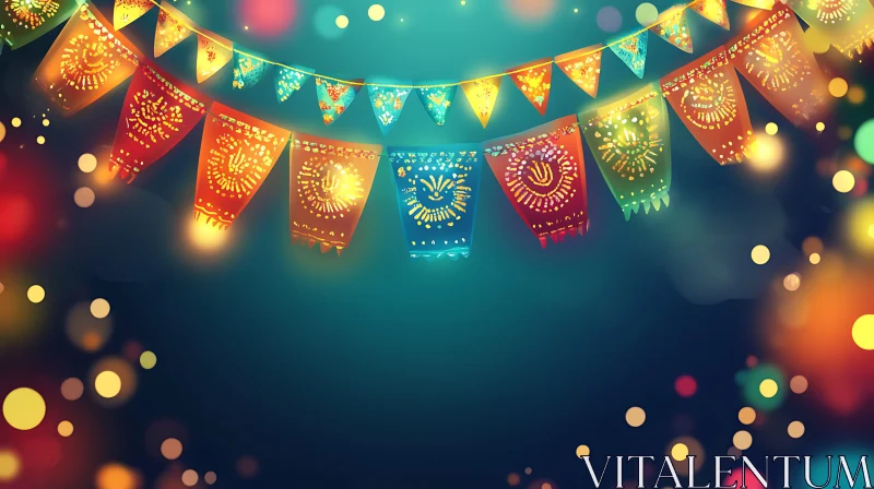 Colorful Celebration Pennants AI Image