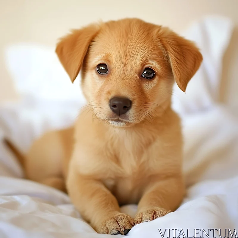 Cute Golden Puppy AI Image