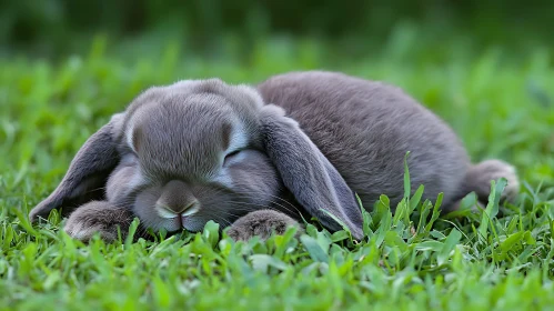 Restful Rabbit in Green Meadow