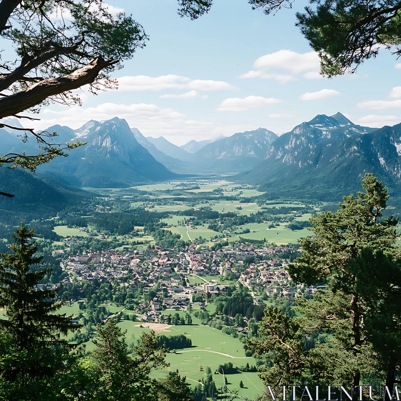 Valley View From Mountain Top AI Image