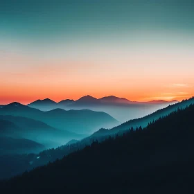 Peaceful Mountain Landscape at Dusk