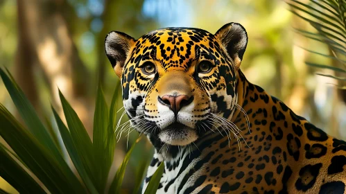 Detailed Jaguar Face Close-Up