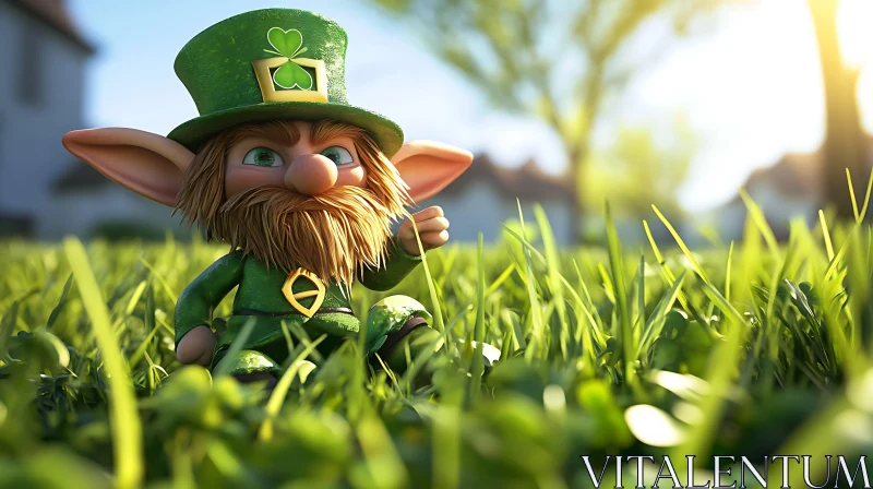 St. Patrick's Day Leprechaun Portrait AI Image