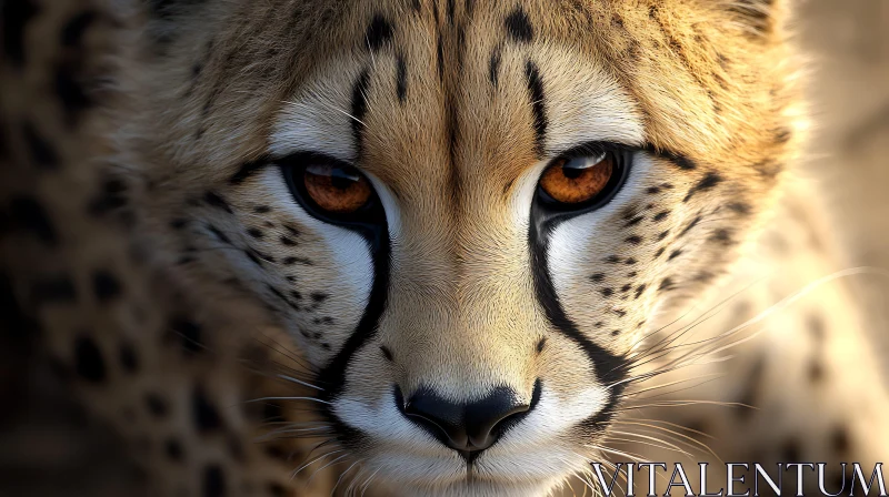 Cheetah Portrait: Amber Eyes AI Image