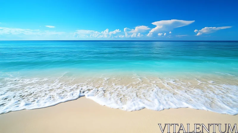 AI ART Seaside Calmness: Azure Waters and White Sand