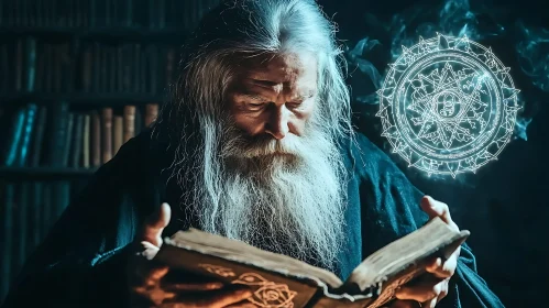 Enchanting Wizard with Glowing Symbol