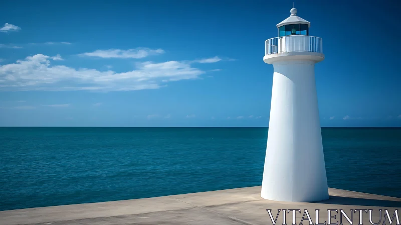 Lighthouse by the Sea AI Image