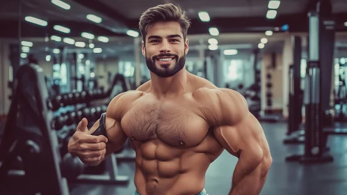 Fit Male Athlete in Gym