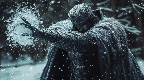 Winter's Grasp: Ice Magic in the Forest