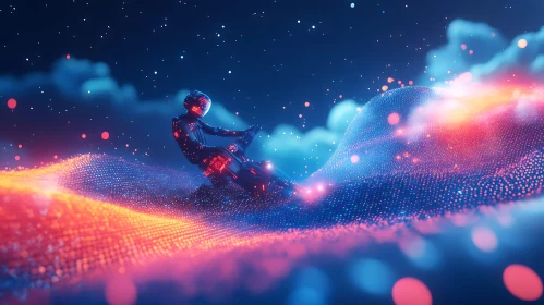 Futuristic Neon Reclining Figure