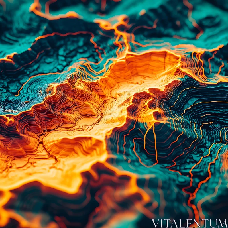 Abstract Topographic Landscape AI Image