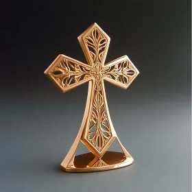 Elegant Golden Cross with Intricate Patterns