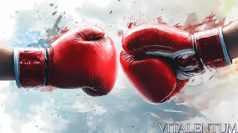 AI ART Impactful Boxing Glove Clash Art AI Generated Image