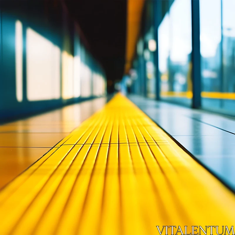 AI ART Yellow Line Perspective on Platform