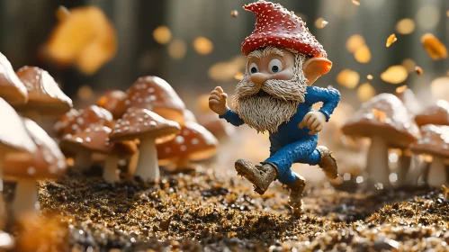 Running Gnome in Mushroom Forest