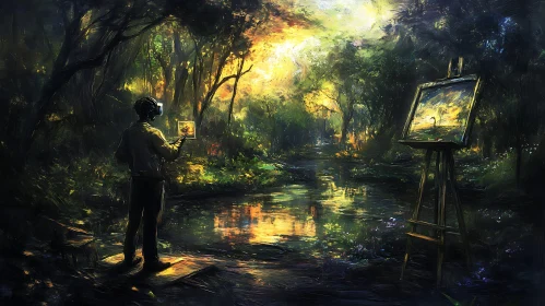 Virtual Reality Painting in Forest