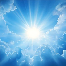 Heavenly Skies with Sunlight and Clouds