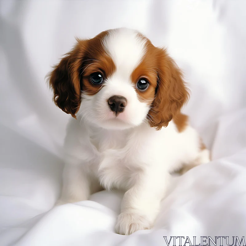 Cute Brown and White Puppy AI Image