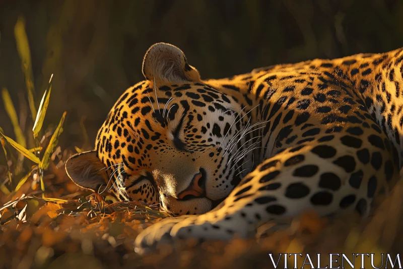 Sleeping Jaguar Portrait AI Image