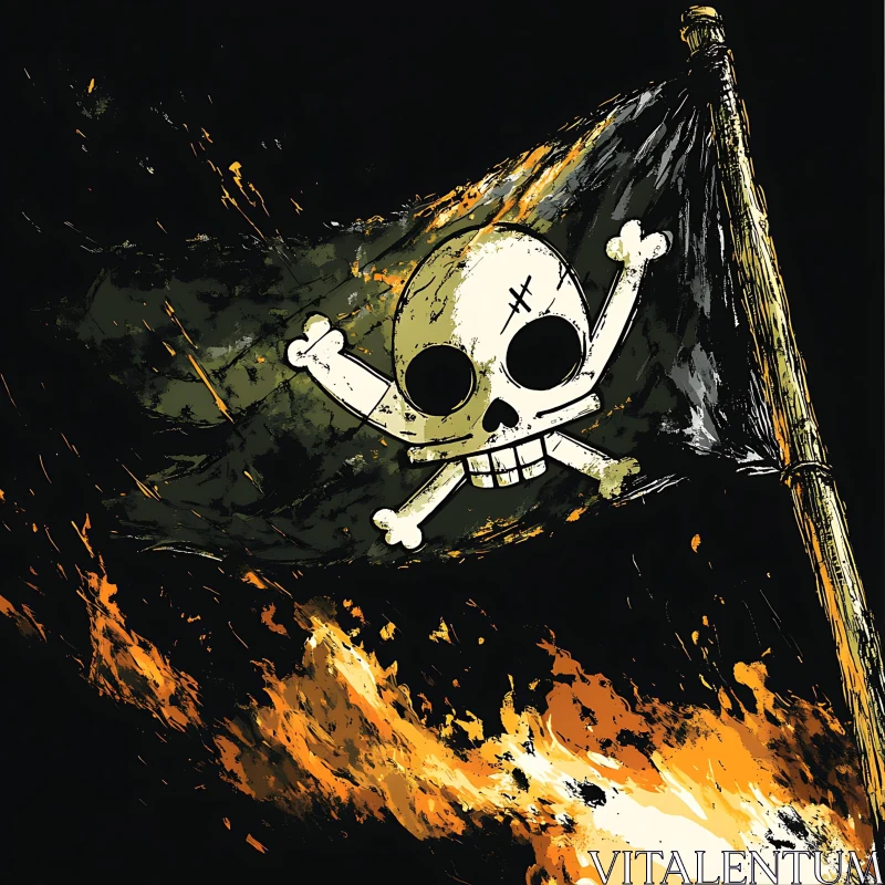 Burning Pirate Emblem AI Image