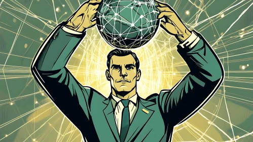 Man Holding Globe: A Symbol of Global Tech