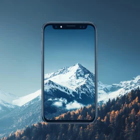 Snowy Peaks on Mobile Screen