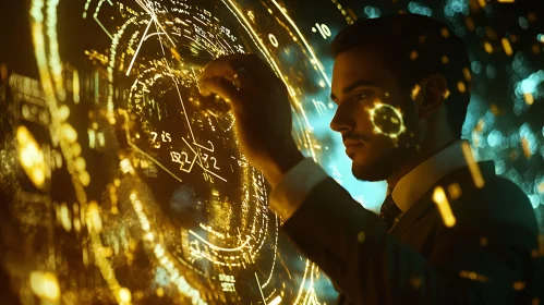 Man Visualizing Data