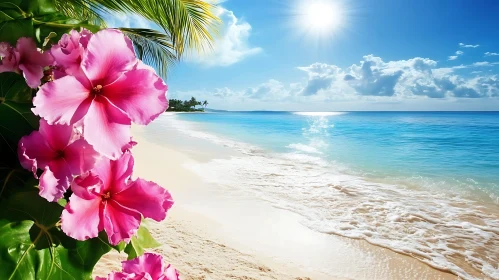 Hibiscus Blooms on a Sunny Beach