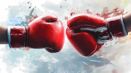 Impactful Boxing Glove Clash Art AI Generated Image