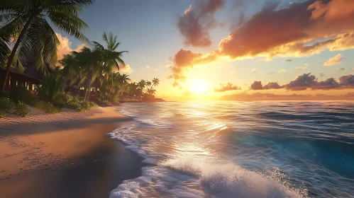 Tropical Beach at Sunset