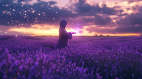 Enchantment in Bloom: Lavender Field at Dusk