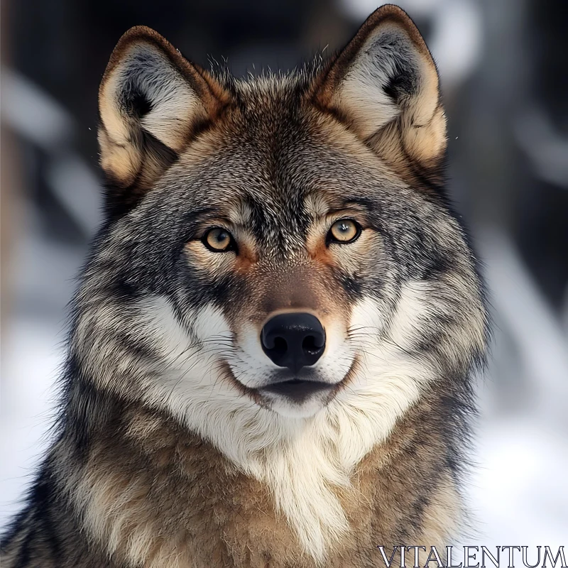 AI ART Close-up of a Wild Wolf