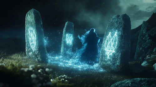 Enigmatic Figure at Ancient Stone Circle