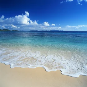 Seascape with Waves and Blue Sky