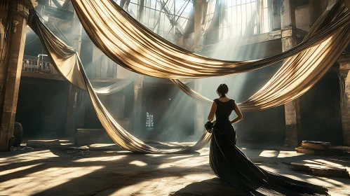 Woman in Black Dress