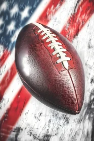 American Football Against U.S. Flag Backdrop