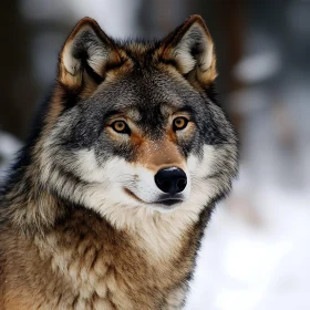 Close-Up of a Majestic Wolf