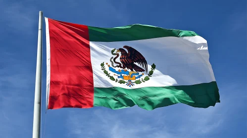 National Pride: Mexican Flag in the Wind