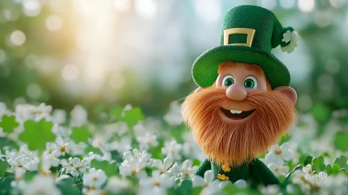 Smiling Leprechaun Cartoon Character