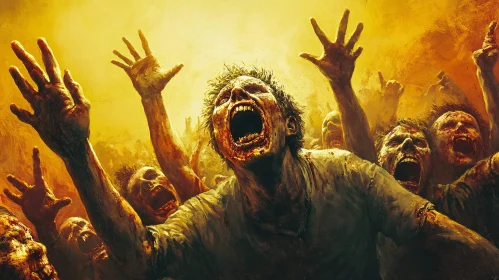 Screaming Zombie Crowd