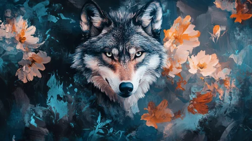 Floral Wolf Art