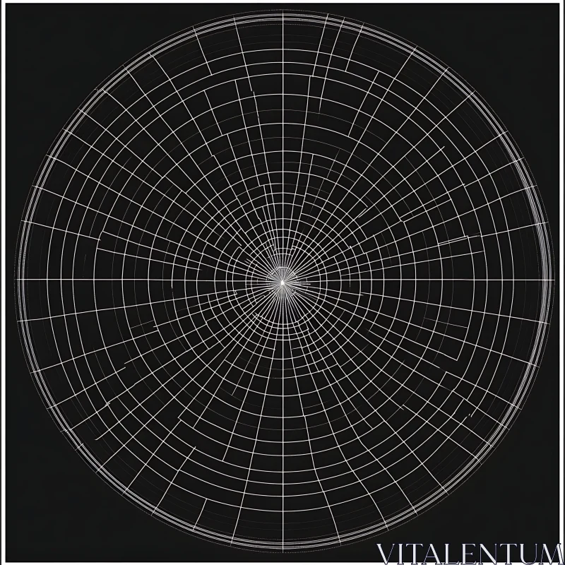 Geometric Radial Line Composition AI Image