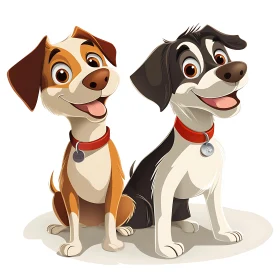 Happy Cartoon Puppies