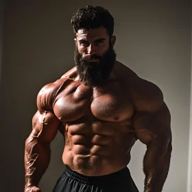 Bearded Bodybuilder: A Study in Muscularity