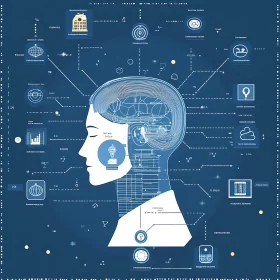 Tech Mind Blueprint Conceptual Art
