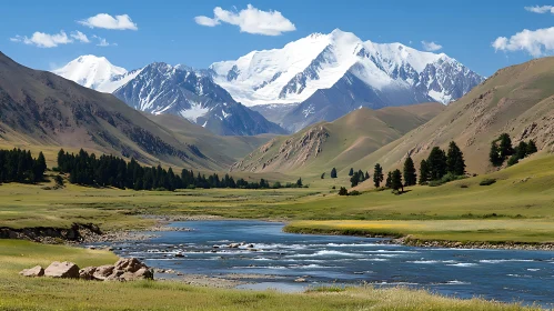 Serene Mountain River Scene