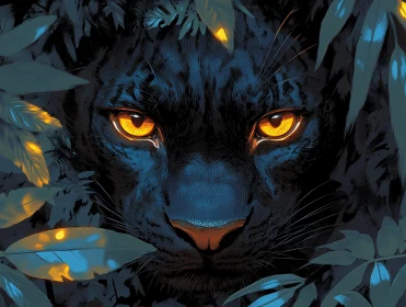 Black Panther Portrait in Jungle